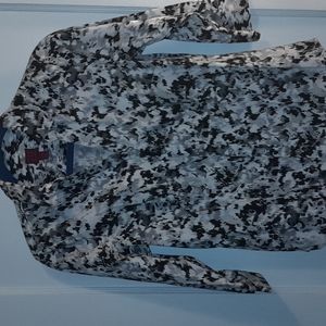 Women's 212 Brand black/white zebra print button down shirt.